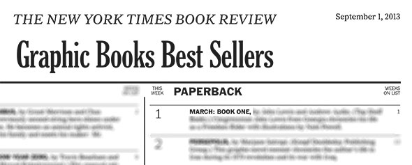 MARCH: BOOK ONE on the New York Times Bestseller list at #1!